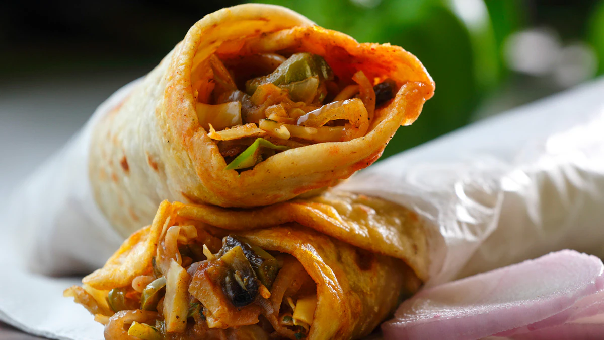 Achari Paneer Tikka Roll